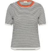 KAFFE CURVE Pull-over 'Lizzy' rouge / noir / coquille d'oeuf