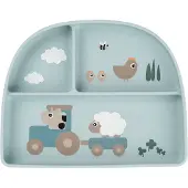 Done by Deer Stick & Stay Tiny Farm Compartmented Plate Bleu