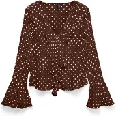 Vero Moda Chemisier 'VMWillow' marron / blanc