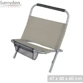 DOCHTMANN Cale dos de plage en acier "Le Delano" - Taupe - L 47 x P 40 x H 60 cm