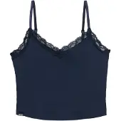 Superdry Femme Débardeur Court Essentiel à Bordure en Dentelle Navy Taille: 42