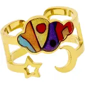 IZIA Bague or / mélange de couleurs