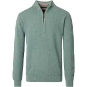 Casamoda Pull-over Demi-Zip Structure Mélanger Vert Foncé