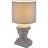 Globo Lampe de table, statue, gris, textile, H 33 cm