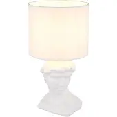 Globo Lampe de table, statue, blanc, textile, H 33 cm