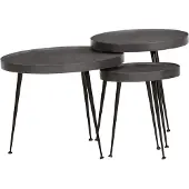 vidaXL Table basse 3 pièces noir bois composite