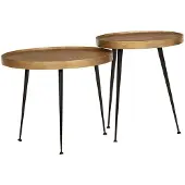 vidaXL Table basse 2 pcs. Golden Bois composite