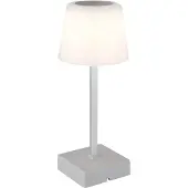 Globo Lampe de table LED, argent opalin, variateur tactile, batterie, H 25,5 cm
