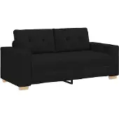 vidaXL Canapé deux places noir 180x77x82 cm en tissu