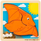 Bigjigs Puzzle en bois « Ptérodactyle » - 4 pièces
