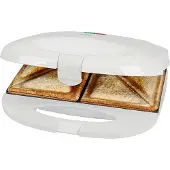 Clatronic Sandwichmaker für dreieckige Sandwichplatten Sandwichtoaster mit Antihaftbeschichtung Toa, Machine à panini, Blanc