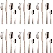 Amefa Ensemble de Couverts Amefa Felicity Hammered Champagne (Lot de 24)