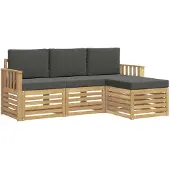vidaXL Ensemble de canapés d'extérieur , 4 pièces, blanc et anthracite