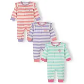 MINOTI Pyjama menthe / lilas / framboise / blanc