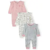 MINOTI Barboteuse / body rose clair / blanc