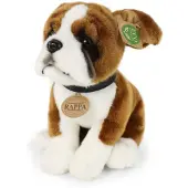 Rappa Chien boxer en peluche avec collier, 27 cm, ÉCOLOGIQUE
