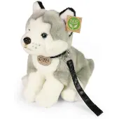 Rappa Chien husky en peluche avec laisse, 28 cm, ÉCOLOGIQUE