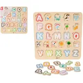 Teddies Puzzle à encastrer en bois avec les lettres de l'alphabet, 30 x 30 cm, sous film plastique, à partir de 24 mois
