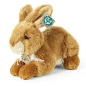 Rappa Lapin en peluche marron et blanc, 23 cm, ÉCOLOGIQUE