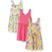 MINOTI Robe jaune / rose clair / blanc