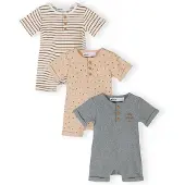 MINOTI Barboteuse / body beige / gris / rouge