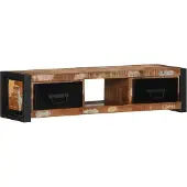 vidaXL Armoire TV 100x30x25 cm bois massif ancien