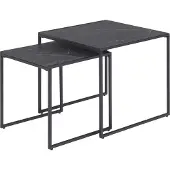 Actona Infinity Tables basses escamotables, 2 pièces, impression marbre noir.