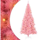 vidaXL Sapin de Noël avec 300 LED avec support Rose 180 cm PVC