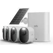 Arlo Kit de 4 caméras de surveillance connectées Ultra 3 extérieure Blanc + 1 panneau solaire