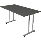 Kerkmann Büromöbelfabrik Smart office Schreibtisch anthrazit rechteckig C-Fuss-Gestell silber 140,0 x 70,0 cm