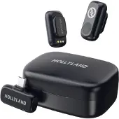 Hollyland Lark A1 Microphone sans fil iPhone Android 2TX USB-C RX Boîtier de charge 48kHz 24bit AI Réduction du bruit Portée 200m Gris