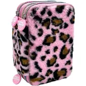 Tinka Leopard Rosa (8 804206) Triple Pocket Pencil Case Rose Homme
