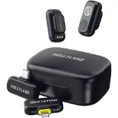 Hollyland Lark A1 Combinaison Micro sans fil iPhone Android 2TX Boîtier de charge 48kHz 24bit Réduction du bruit Portée 200m Gris
