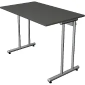 Kerkmann Büromöbelfabrik Smart office Bureau anthracite rectangulaire piétement en C argenté 100,0 x 60,0 cm (100 x 60 x 75 cm)