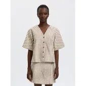 Selected Chemisier marron / blanc