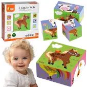 Vigatoys VIGA Puzzle en bois « La ferme » – 4 pièces