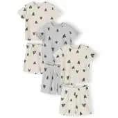 MINOTI Pyjama crème / gris chiné / blanc cassé
