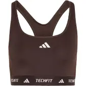Adidas Soutien-gorge de sport 'TECHFIT' chocolat / blanc
