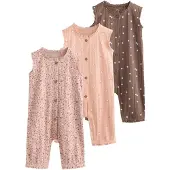 Next Barboteuse / body chocolat / rose / éosine / blanc