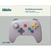 8Bitdo 64 Wireless 2.4G Controller (PC), Manette, Gris