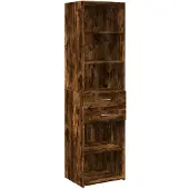 vidaXL Highboard chêne fumé 50x42,5x185 cm Matériau dérivé du bois