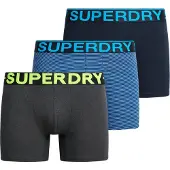 Superdry pour homme. M3110452C Lot de 3 boxers Design bleu, marine, noir (L), Homewear, Coton