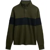 Superdry Classic Rugby Henley Long Sleeve Polo Vert M Homme