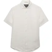 Superdry Homme Chemise en lin à Manches Courtes Riviera White Taille: Xxl