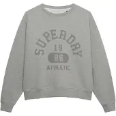 Superdry Femme Athletic Essentials Sweat-shirt Ample Col Rond Grey Taille: 38