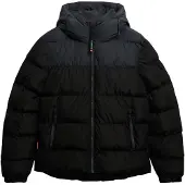 Superdry pour homme. M5012281A Colourblock Puffer Jacket noir (L), Casuel, Polyester