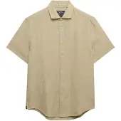 Superdry Homme Chemise en lin à Manches Courtes Riviera Beige Taille: XL