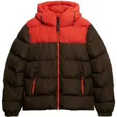 Superdry Veste mi-saison brun foncé / rouge