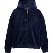 Superdry pour femme. W2012544A Sweatshirt Country Club Velour marine (L), Casuel, Polyester