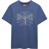 Superdry T-Shirt gentiane / gris clair
